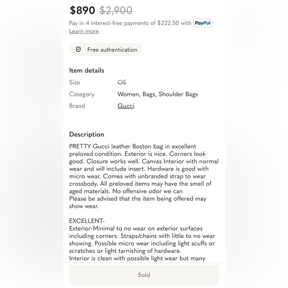 🛑FLASH SALE🛑 Gucci logo Boston bag with unbranded chain - Picture 12 of 12